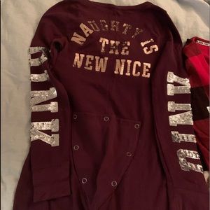 Two Victoria Secret Pink onesies size large